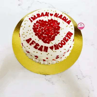 Anniversary & Engagement custom cake by Cakes & Shapes, Dubai — design code CS-0070
