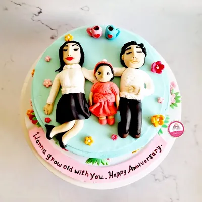 Anniversary & Engagement custom cake by Cakes & Shapes, Dubai — design code CS-0137