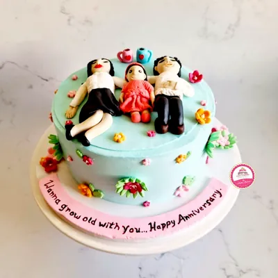 Anniversary & Engagement custom cake by Cakes & Shapes, Dubai — design code CS-0136
