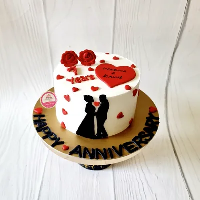 Anniversary & Engagement custom cake by Cakes & Shapes, Dubai — design code CS-0271