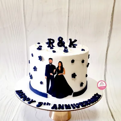 Anniversary & Engagement custom cake by Cakes & Shapes, Dubai — design code CS-0382