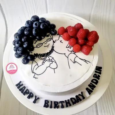 Birthday — Adults custom cake by Cakes & Shapes, Dubai — design code CS-0400